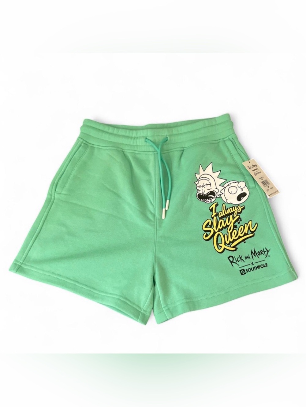South Pole Mint Green Rick and Morty Graphic Shorts